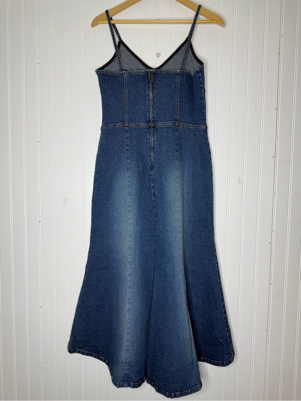 Vintage Moda International Western Sleeveless Denim Jeans High Low Hem Dress 10 - Picture 4 of 11